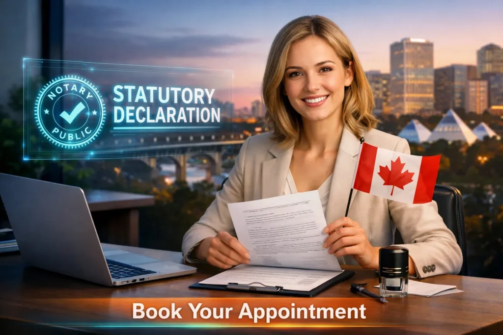 Book an appointment for a statutory declaration in edmonton